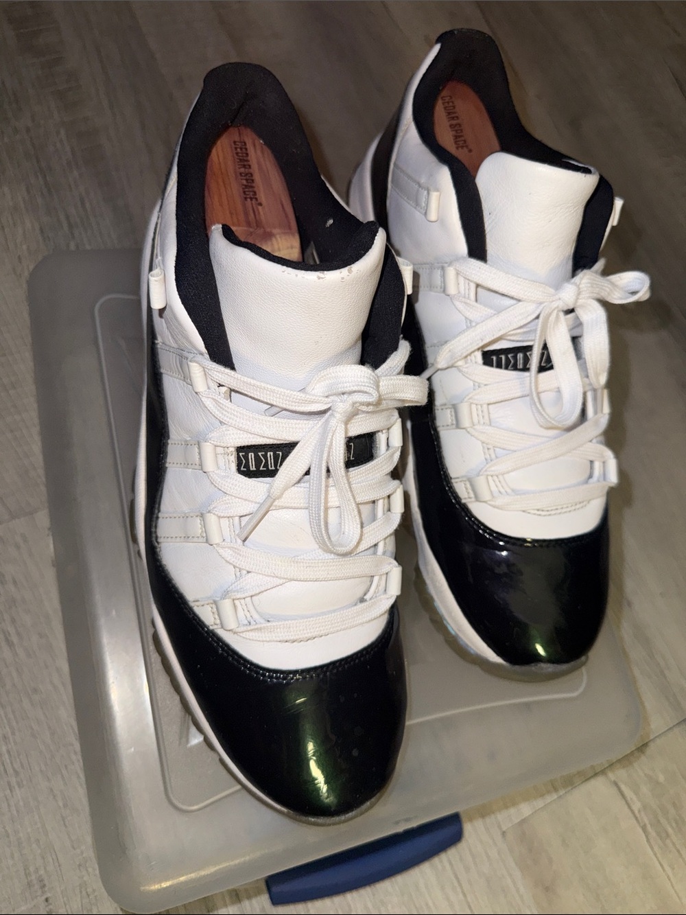 Jordan 11 lows Easter Men's Low-Top Leather Sneaker in White and Green